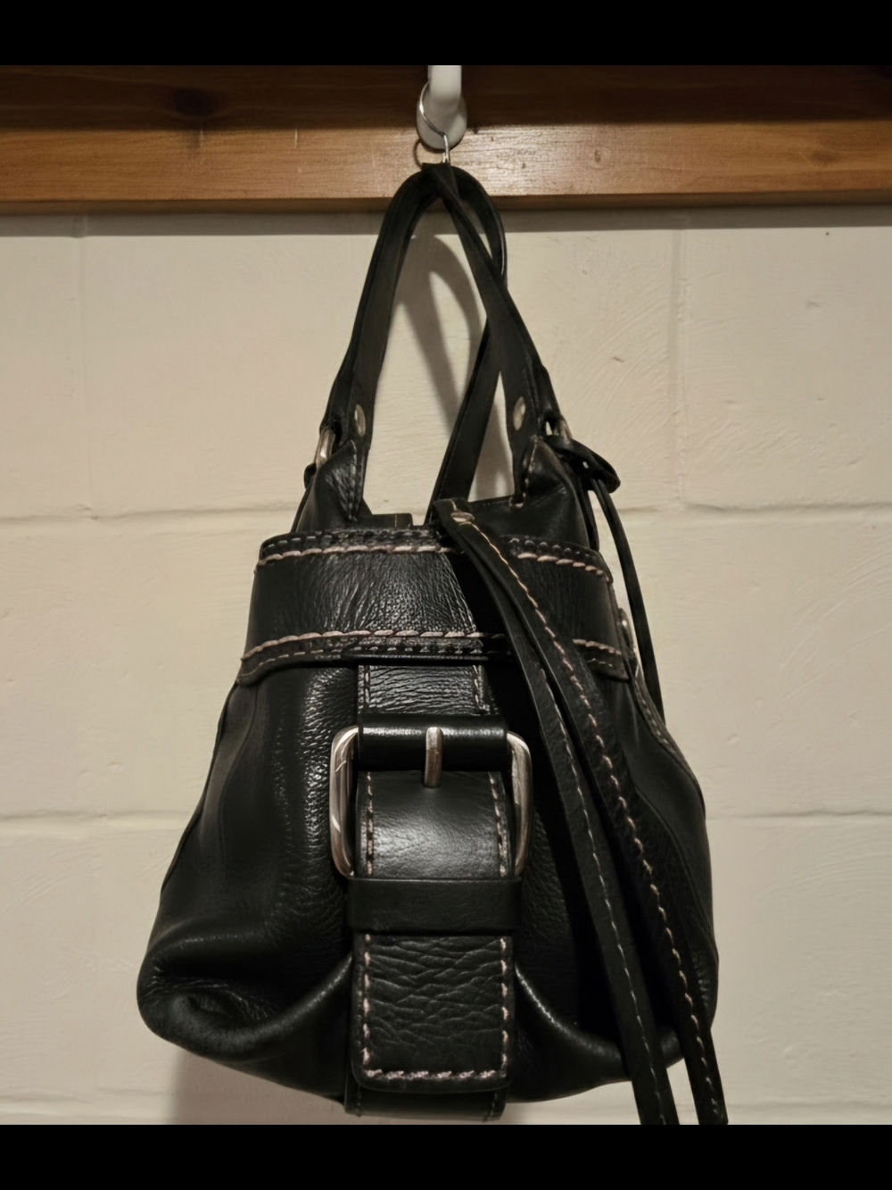 Fossil Y2K Leather East - West Dual Handle Shoulder Bag Black ZB2139. - Picture 3 of 12